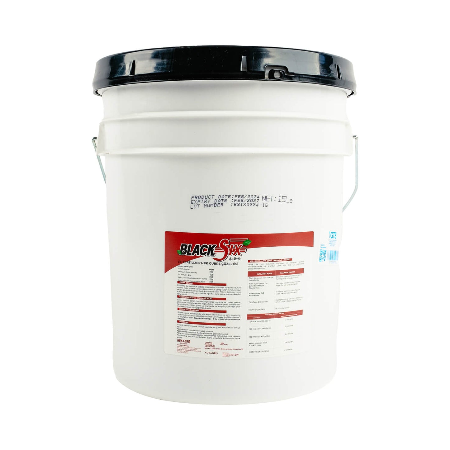Hekagro BLACK SİX 6-6-6 Bitkisel Menşeli Sıvı Organik Gübre