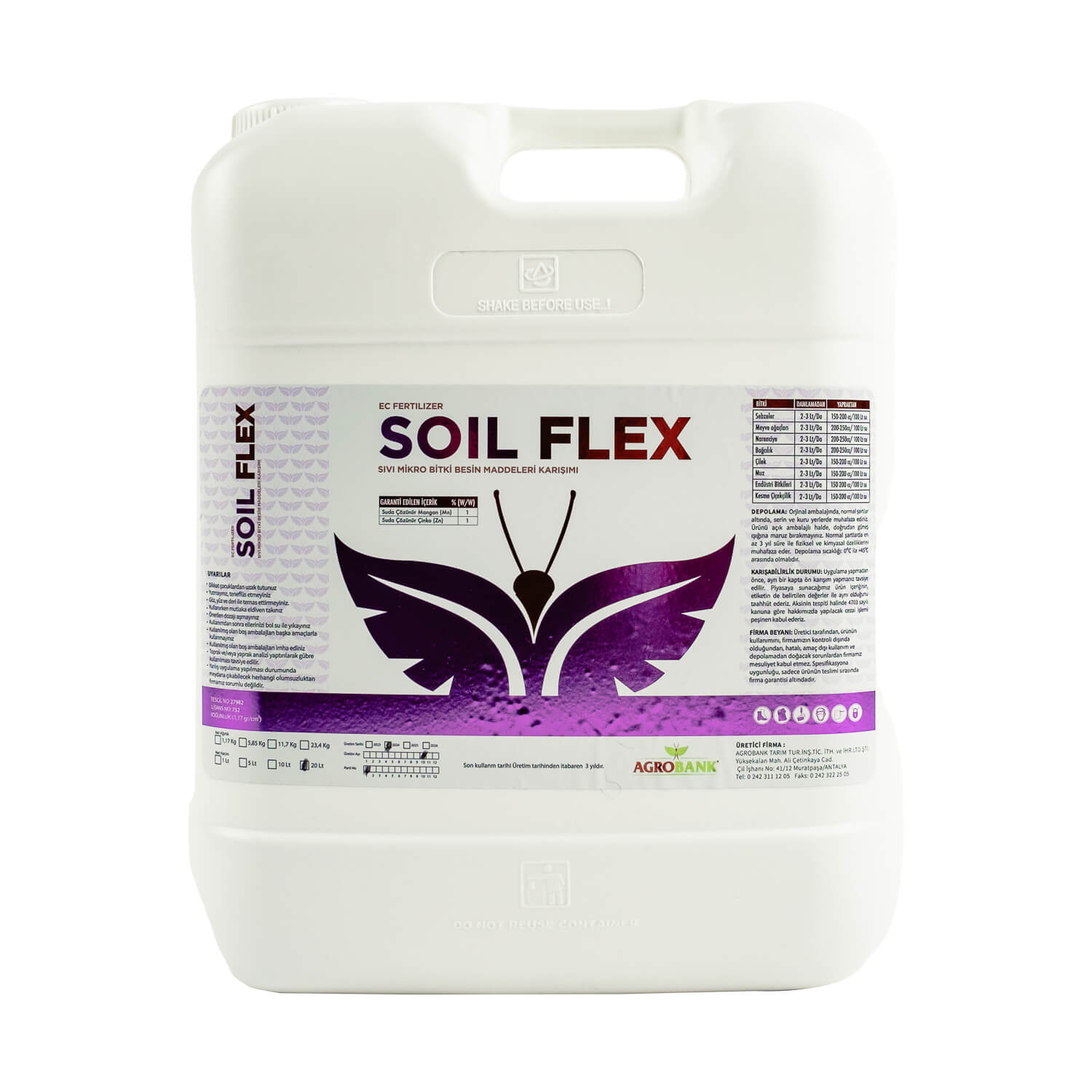 SOIL FLEX- Sıvı Mikro Bitki Besin Maddeleri Karışımı 20 L