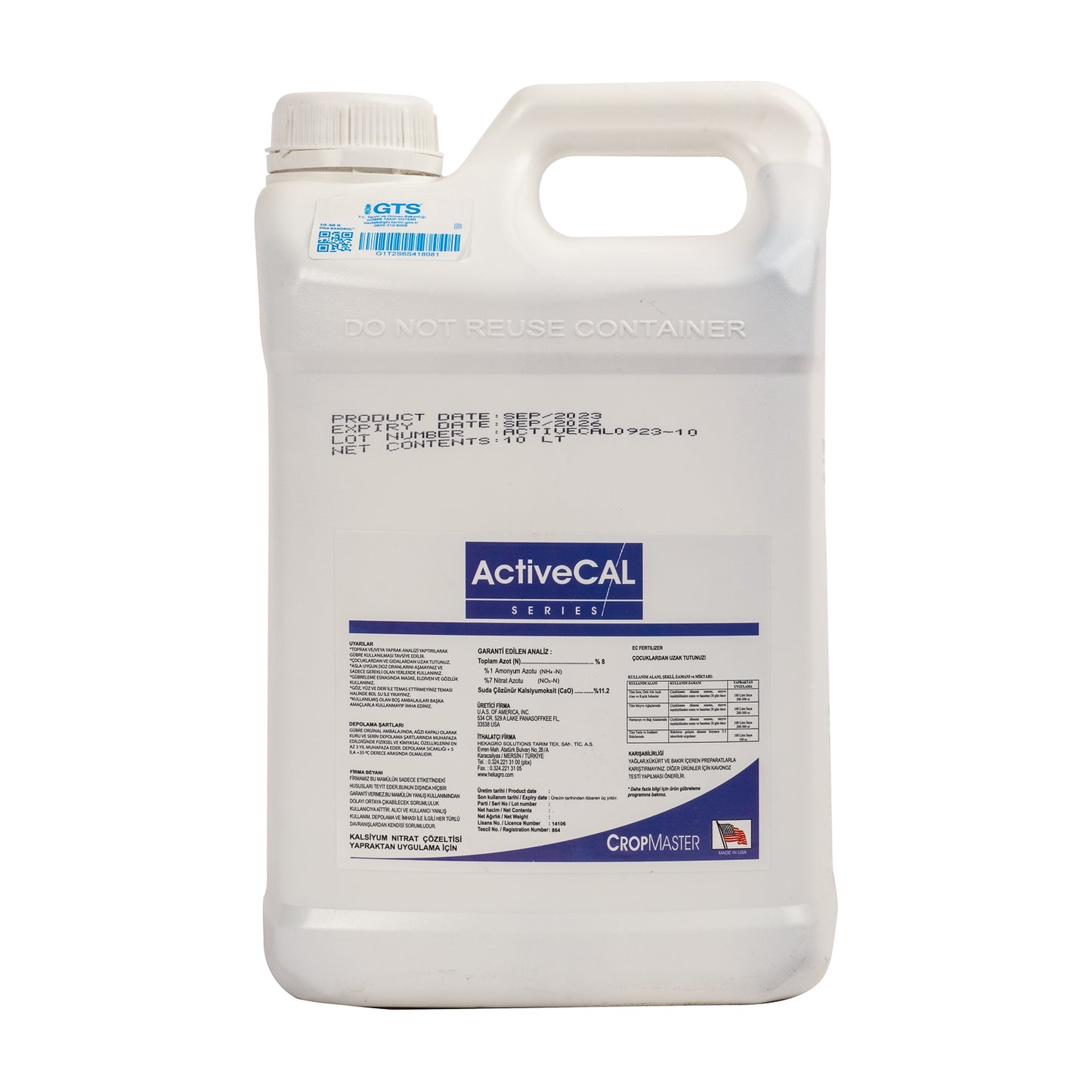 CropMaster - ActiveCAL - N-CAO Sıvı Gübre Çözeltisi - 1 Lt