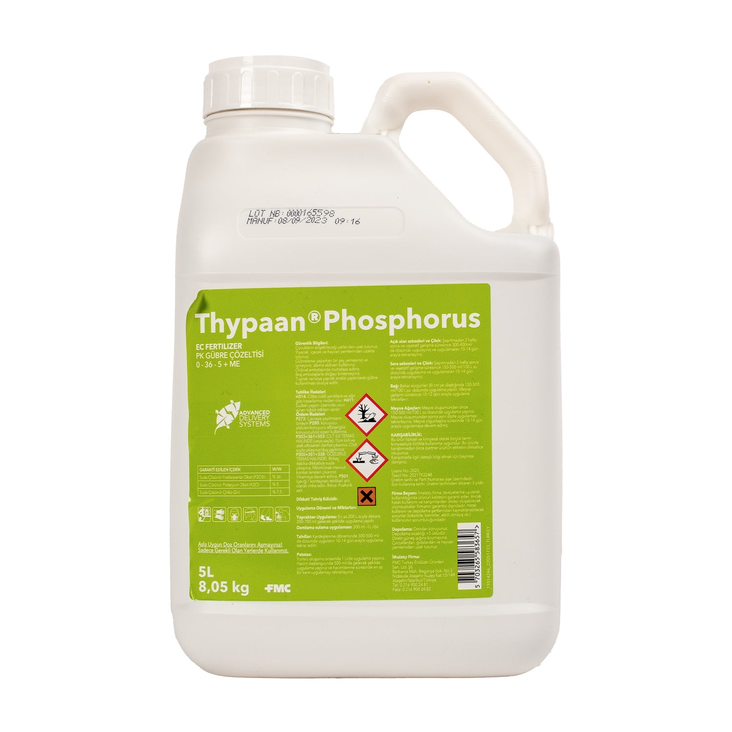 FMC - Thypaan -Phosphorus - Fosforlu Ağırlıklı Gübre - 0-35,7-5+ME - 5 Lt