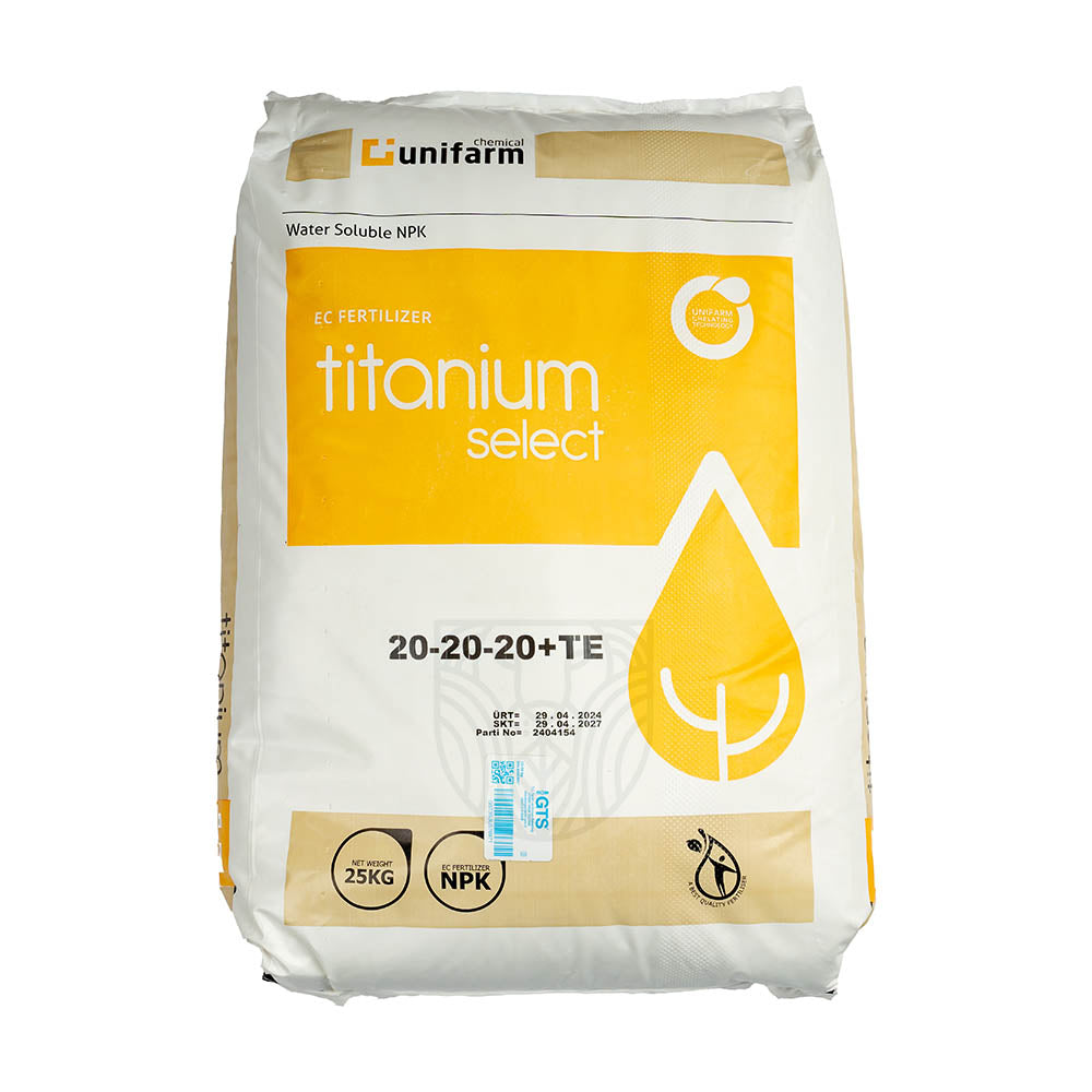 Unifarm - TITANIUM SELECT 20-20-20 - Harmanlanmış NPK Gübresi - 25 Kg